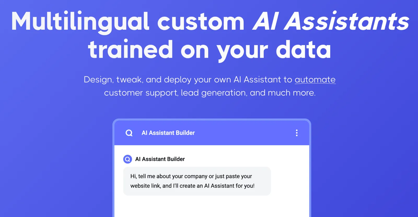 Quickchat AI's homepage