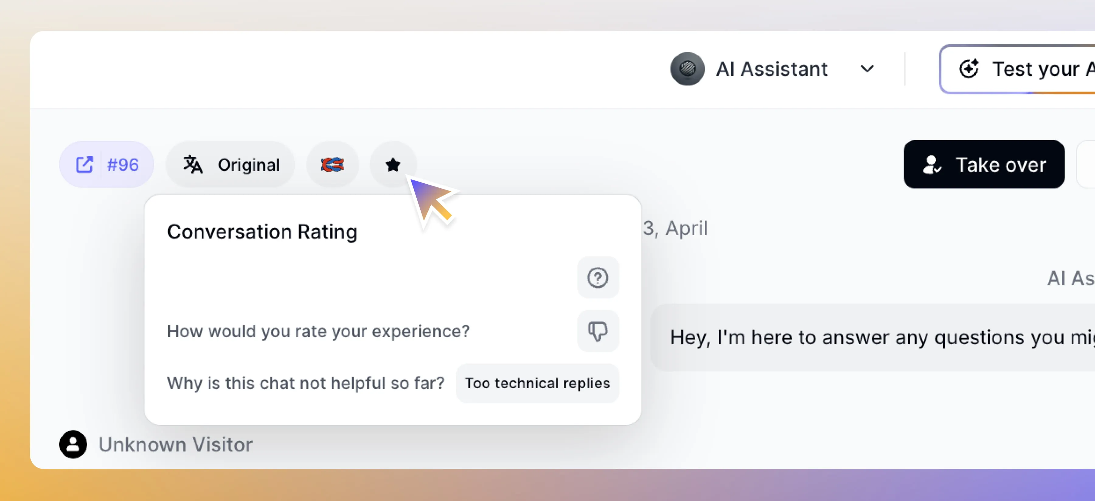 Conversation Rating Star in the Inbox