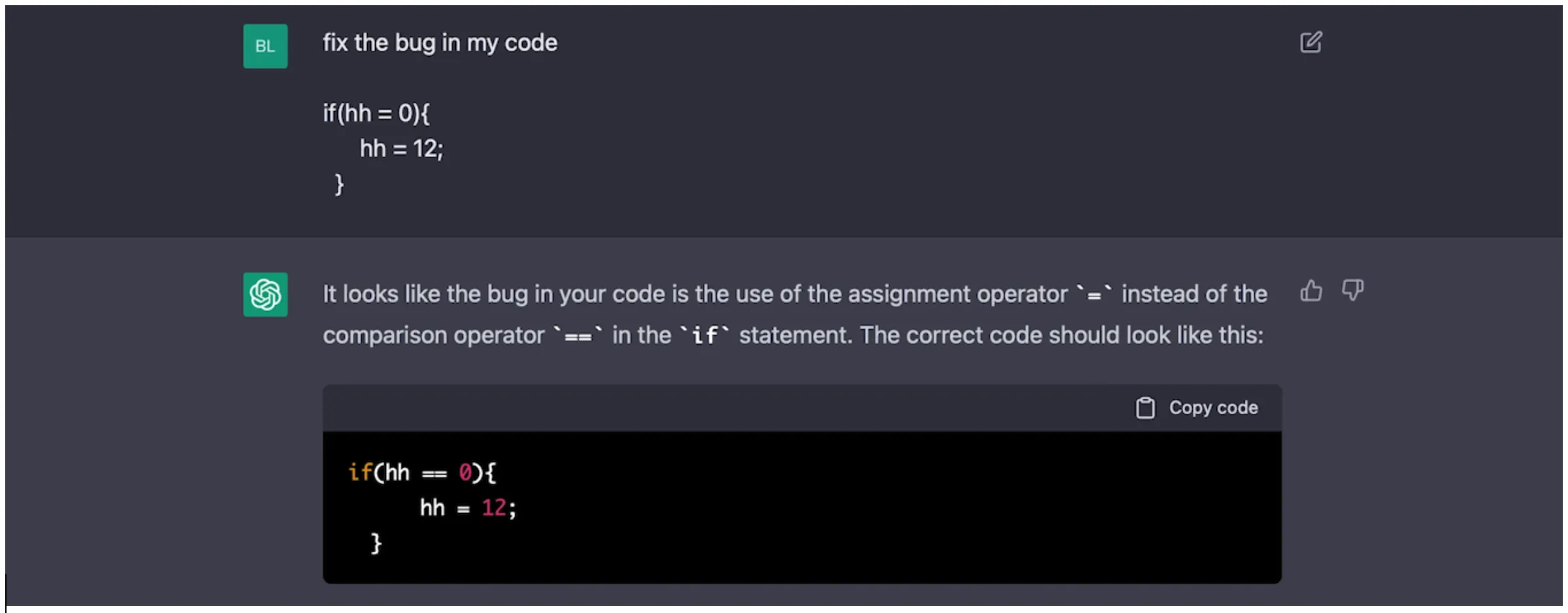 ChatGPT - coding example