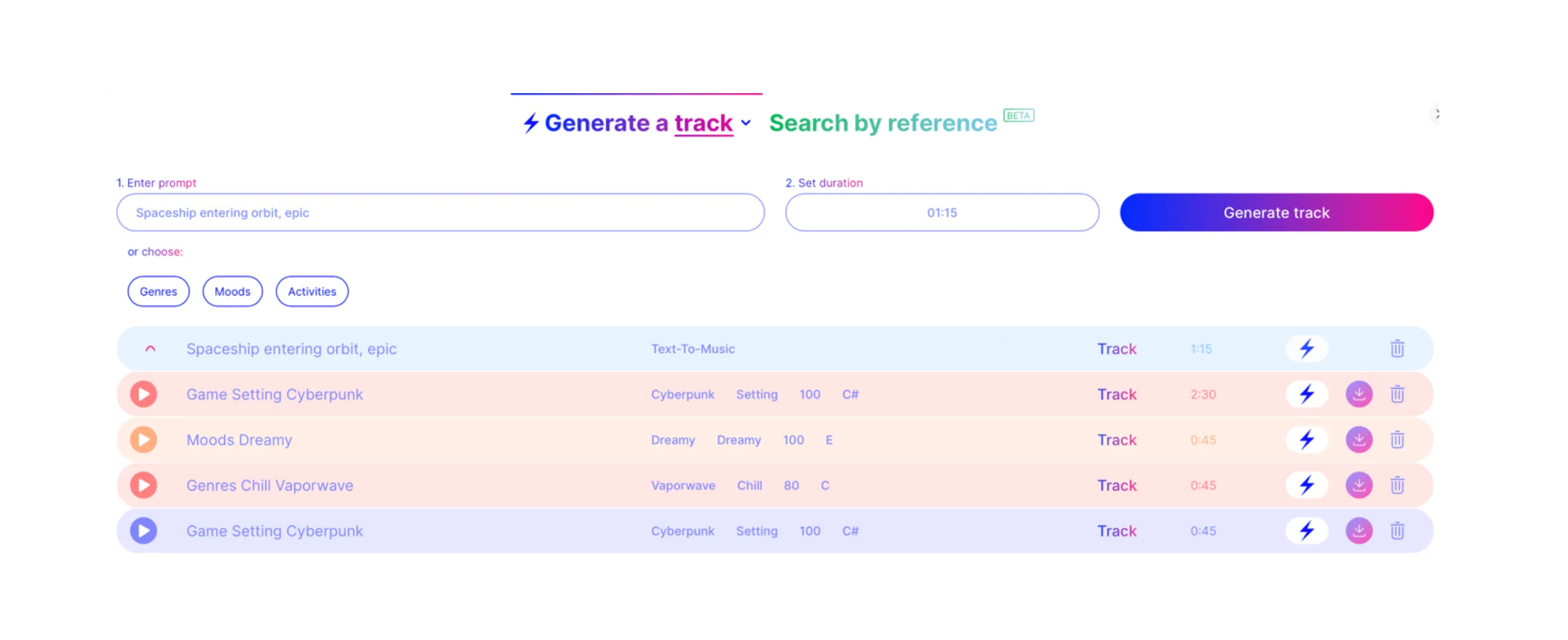 Mubert - music generation tool