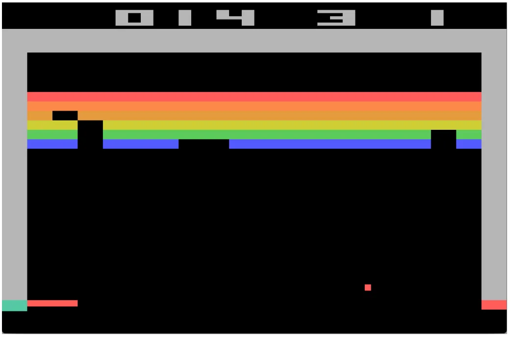 Breakout screenshot from the Deepmind Atari paper