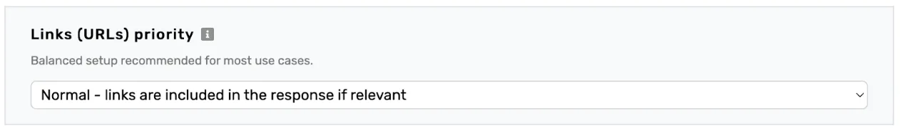 Links Priority setting