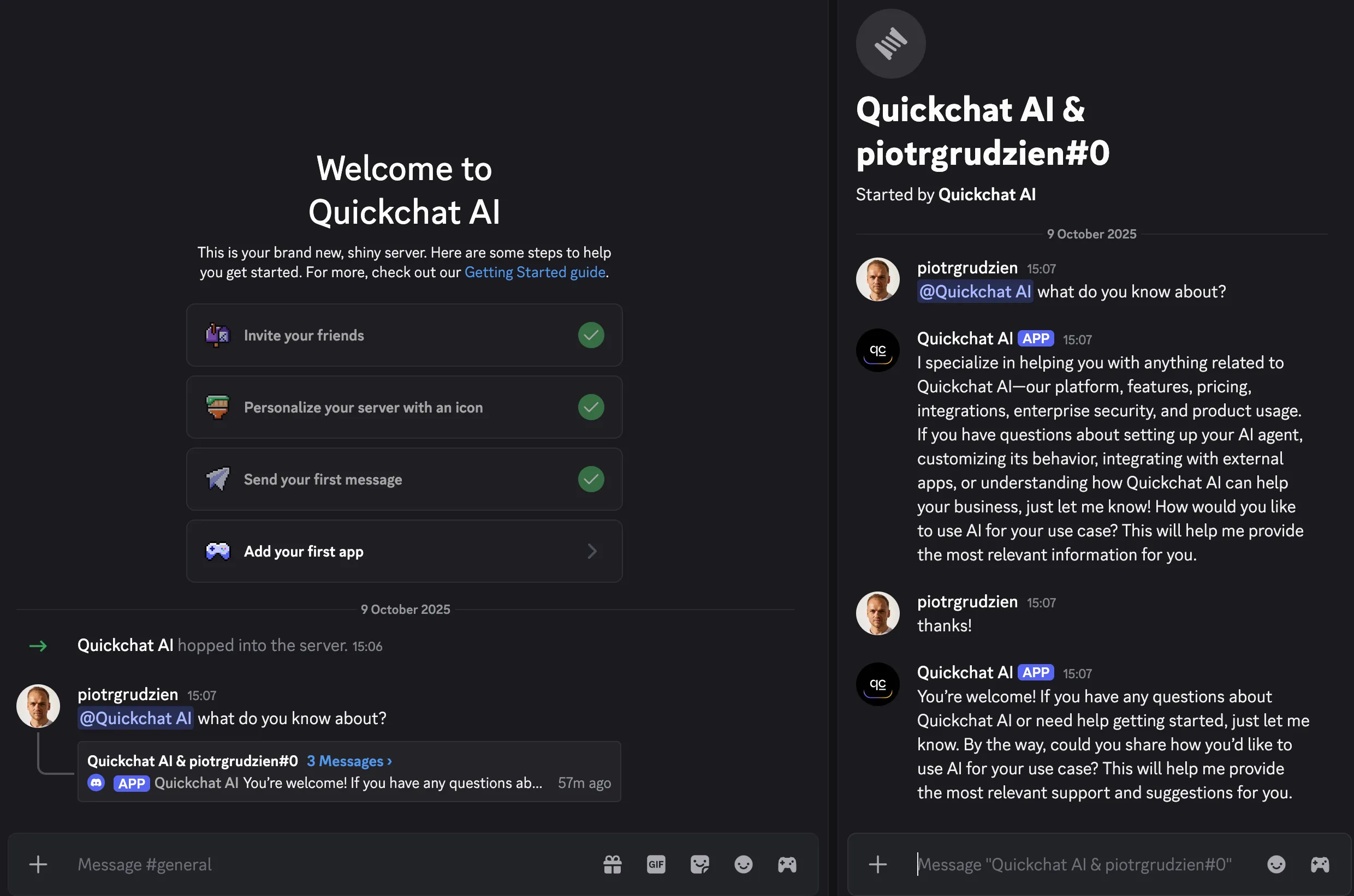 Conversation in thread