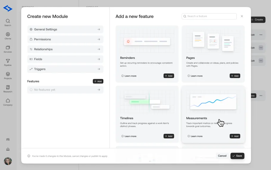 Qatalog&#x27;s customizable Modules