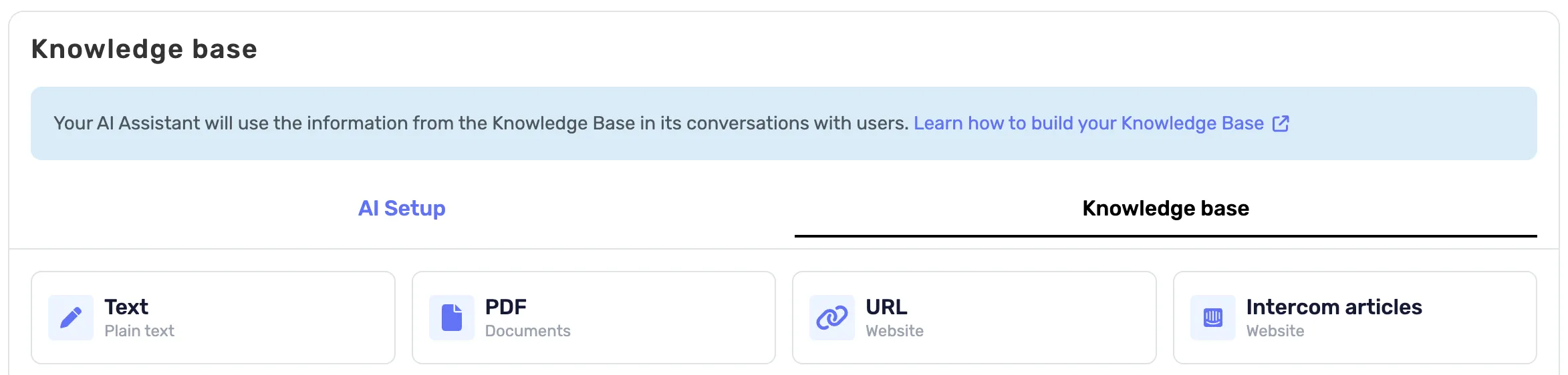 Quickchat AI data import options