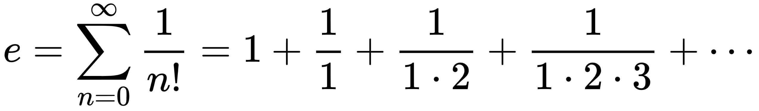 Mathematical definition of e