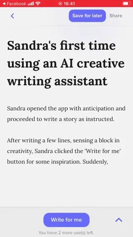 Shortly interface helping writers with creative suggestions