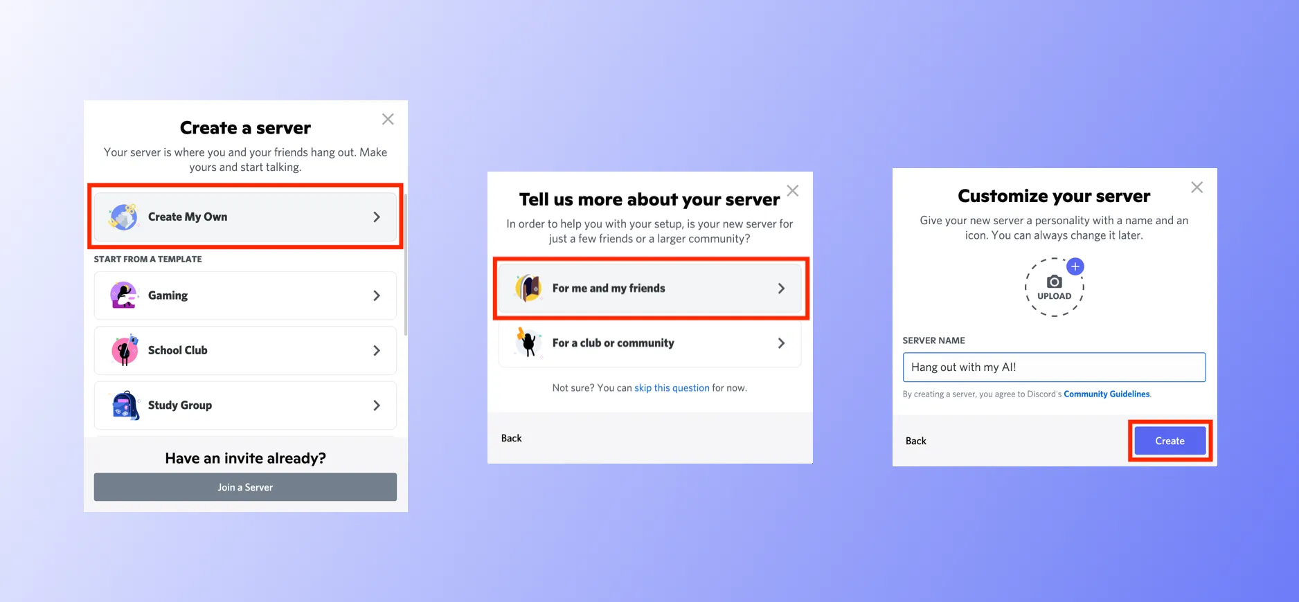 Create a new application