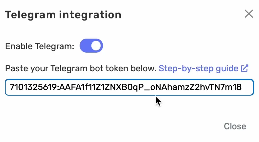 Pasting API key into Quickchat AI
